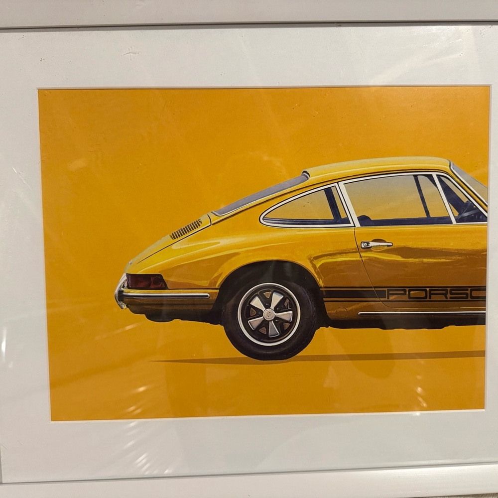 Yellow Porsche Art Print
